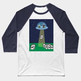 Cowyboy Aliens abducting cows Baseball T-Shirt